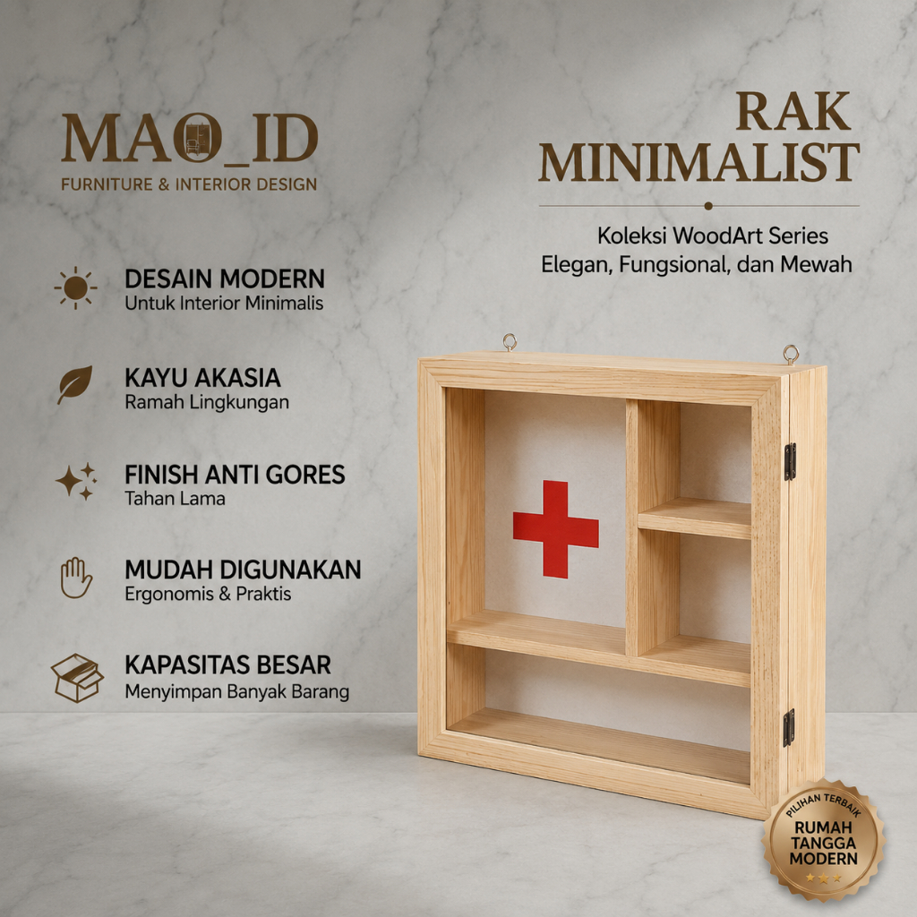 Rak P3K - Kotak P3K - Rak Penyimpanan Multifungsi - Rak Minimalist Estetik - Kotak Penyimpanan