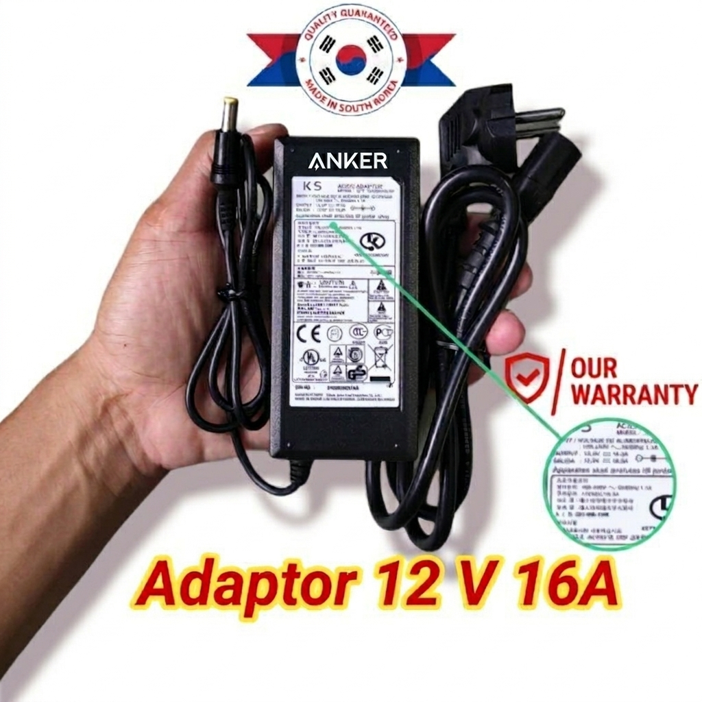 ANKER Adaptor Pompa AC DC 12 Volt 16 Ampere
