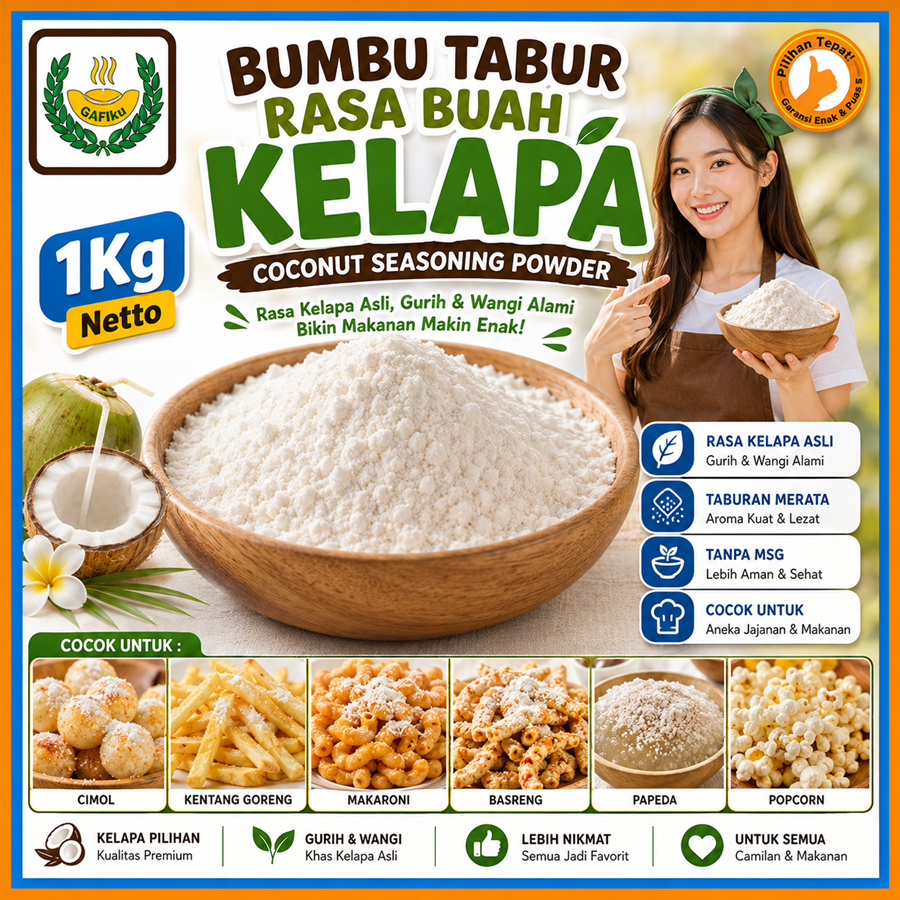 Bumbu Tabur Rasa Buah Kelapa Coconut, Jual Bubuk Kelapa Coconut Murah Enak, Coconut Seasoning Powder