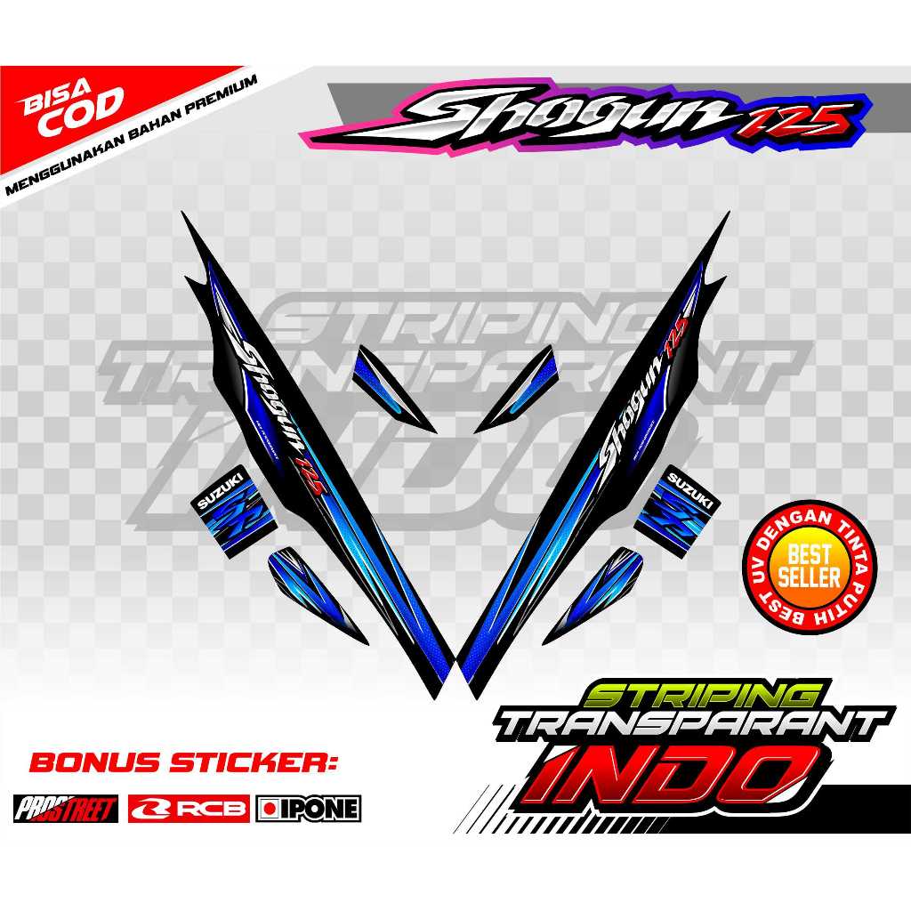 STRIPING VARIASI SUZUKI SHOGUN 125 R / STIKER LIST VARIASI MOTOR SUZUKI SHOGUN 125 R