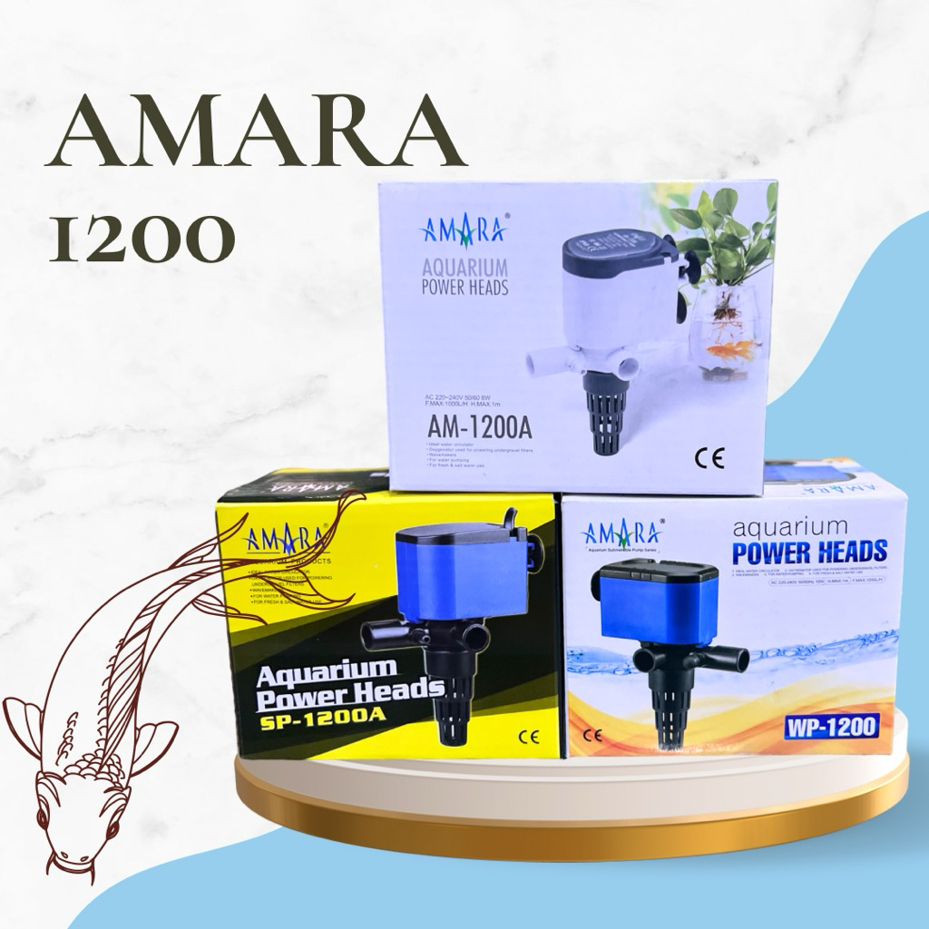 Amara 1200 Pompa Air Filter Aquarium Ukura Max 1 Meter Pompa Celup Amara SP-1200A Amara Wp-1200 Amar