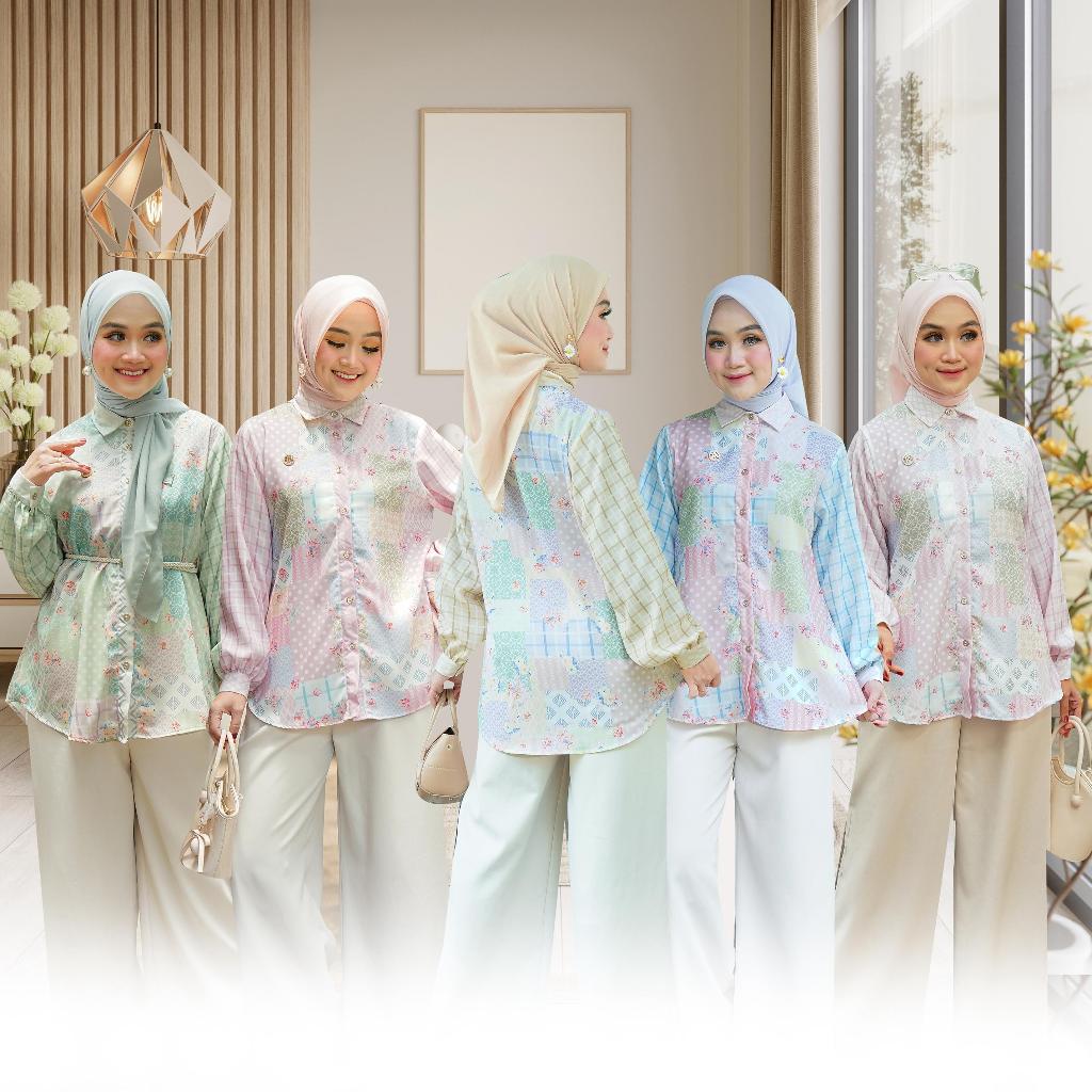 Seenaluxury - Kienka Baju Wanita Kienka Flowie Signature Blouse Nyaman Dipakai, Desain Elegan, Terse