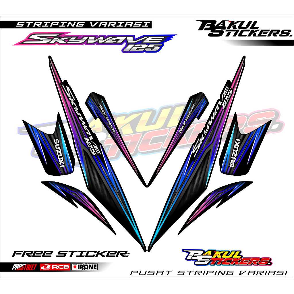 STRIPING VARIASI MOTOR SUZUKI SKYWAVE 125 / STIKER LIST MOTOR SUZUKI SKYWAVE 125