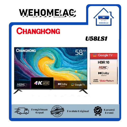 TV Changhong Google TV UHD 4K 58Inch - U58LST1 Netflix Youtube