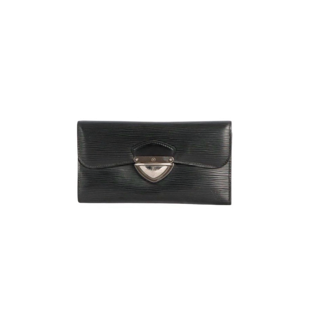 Preloved Louis Vuitton Original Authentic Eugenie Wallet Dompet Black Epi Leather Silver Hardware