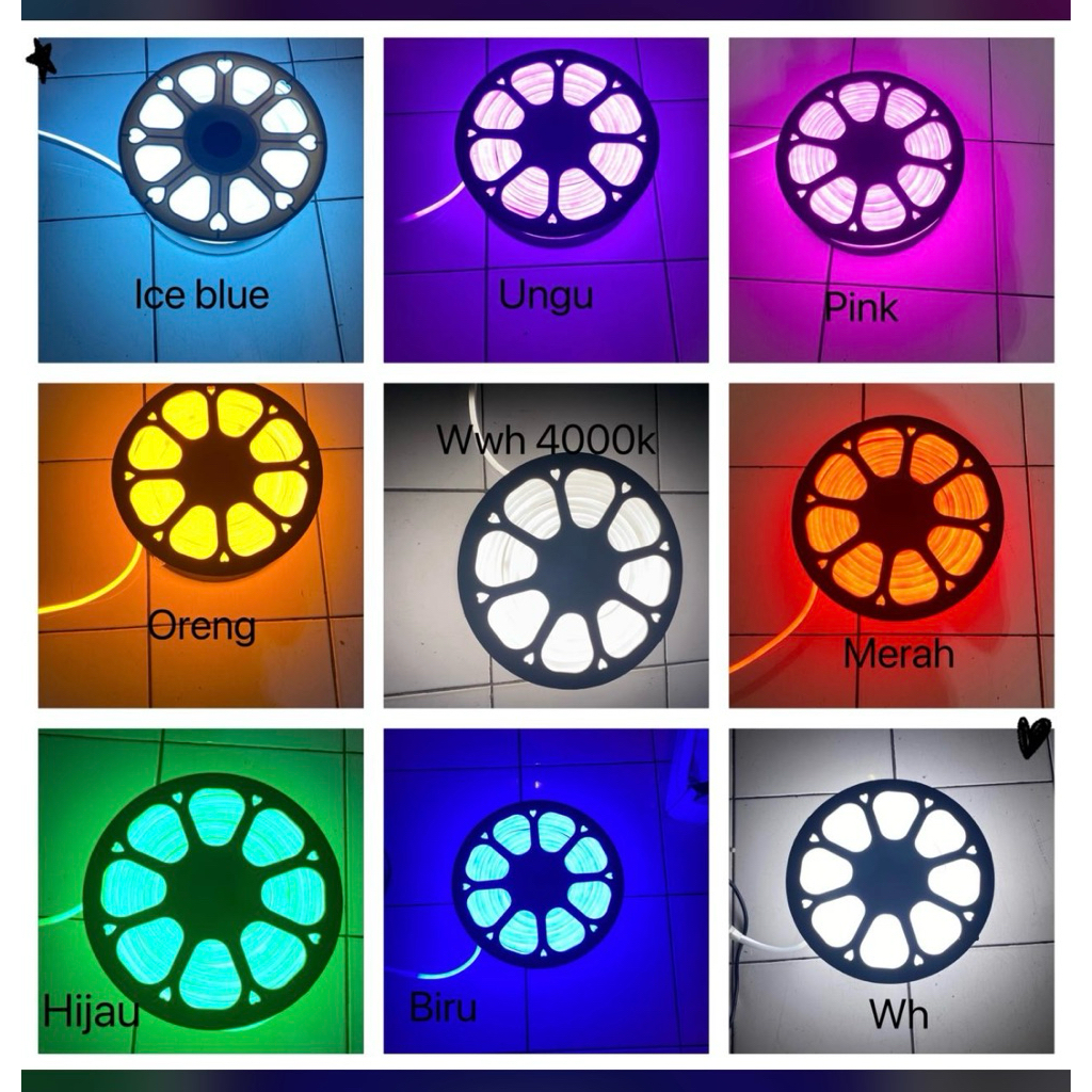 lampu led neon flex 50m 220v