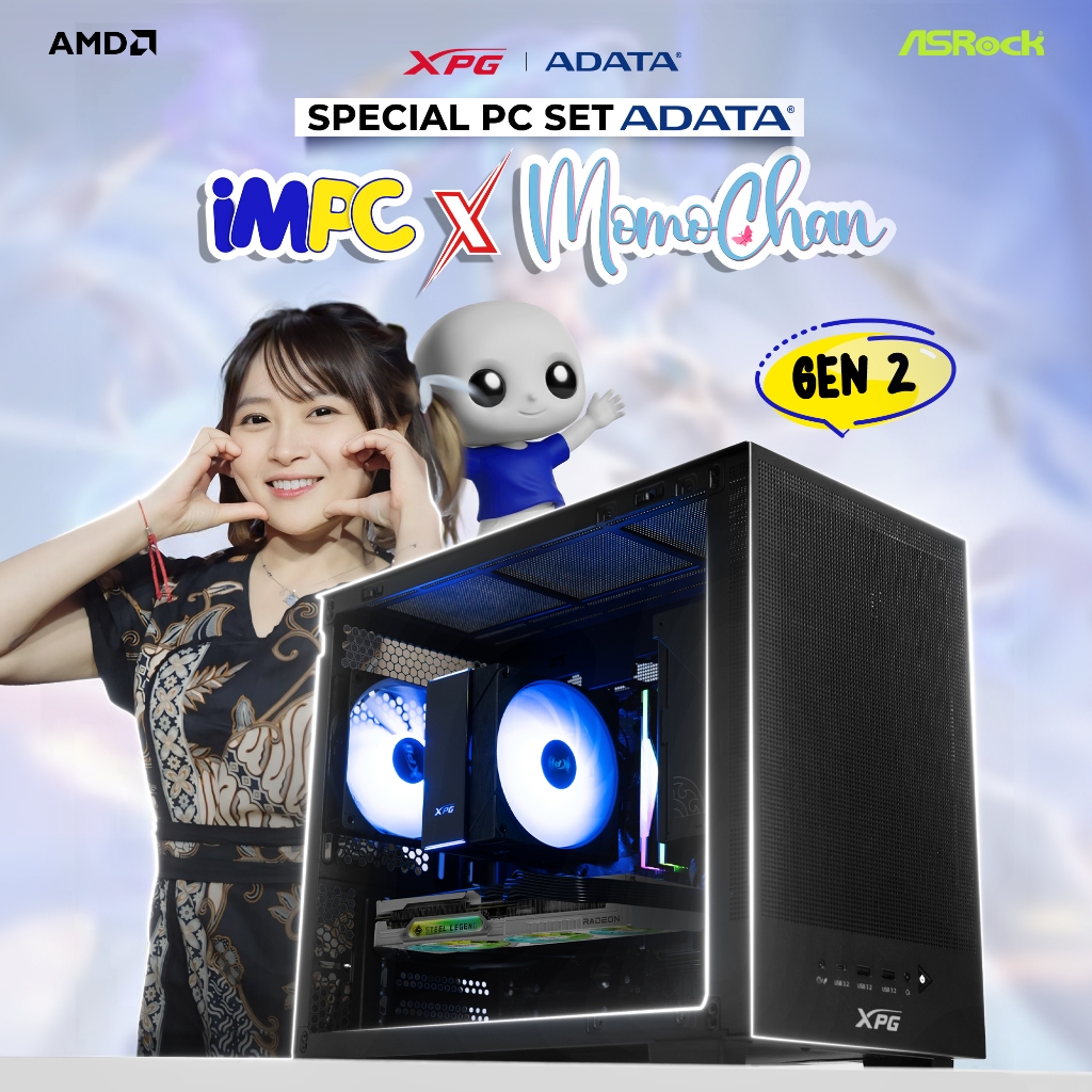 PC SET COLLABORATION IMPC X MOMOCHAN GEN 2 - AMD RYZEN 7 8700F | RX 9060 XT 16GB | B650M | 16GBX1 DD