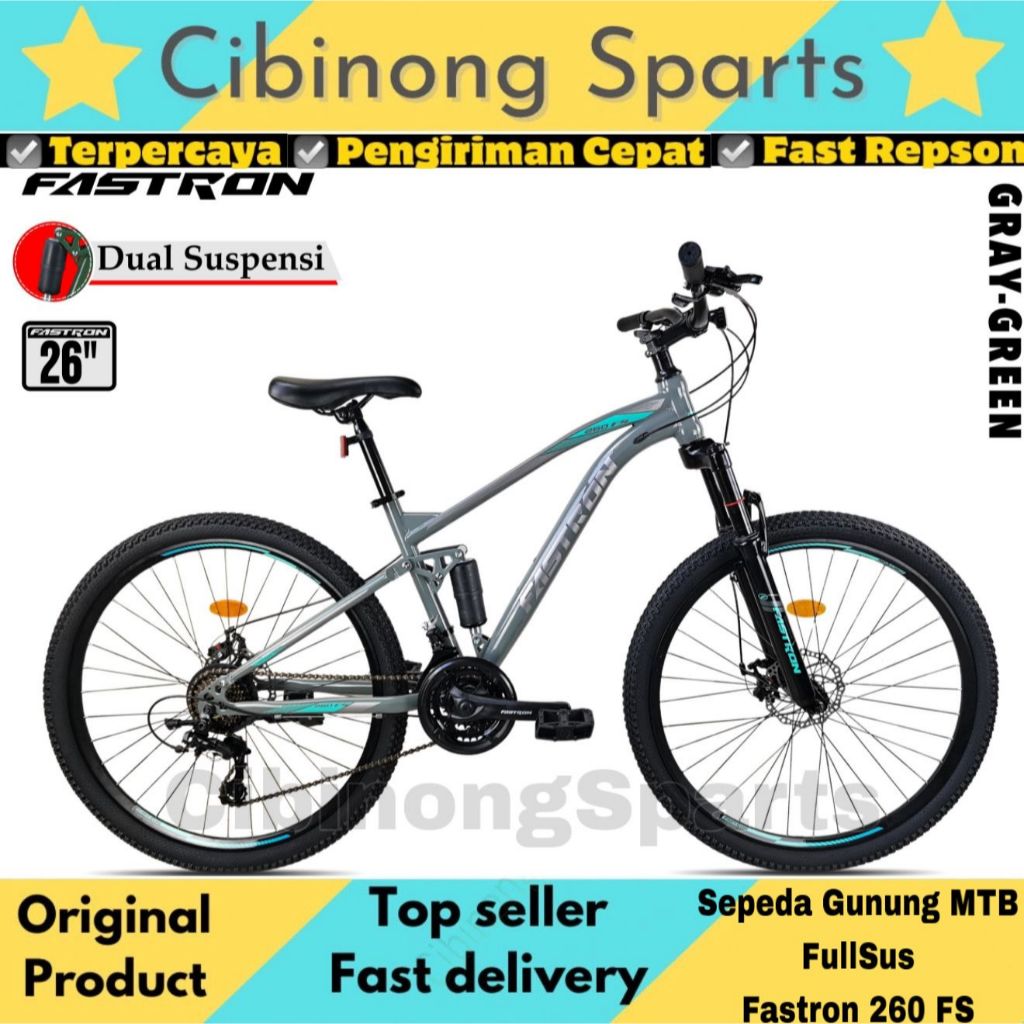 Sepeda Gunung MTB 26 / 27.5 fullsus Fastron F-260 FS Double Shock Cakram 21Speeds New Product Good Q