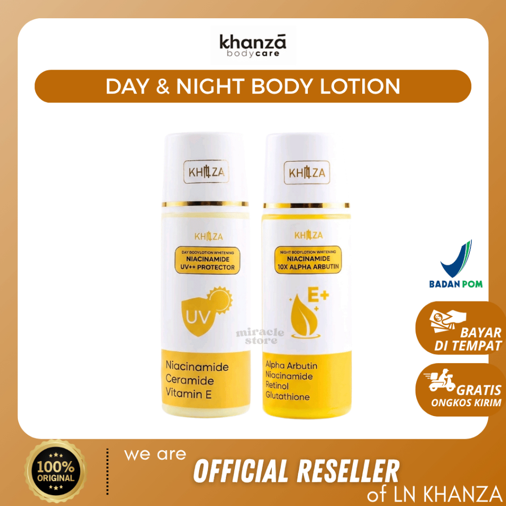 [MIRACLE STORE] LN KHANZA Day & Night Brightening Body Lotion 100ml - Whitening Mencerahkan BPOM