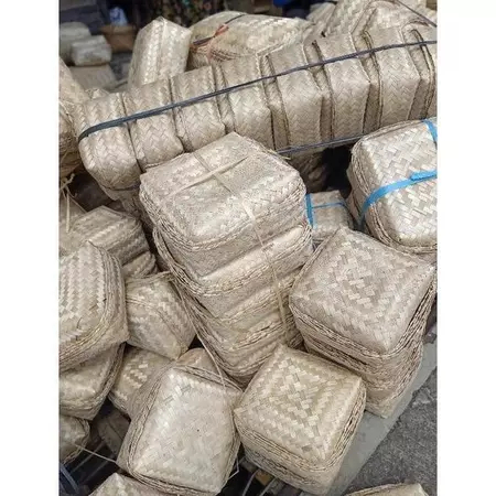 Besek Ayaman Bambu 100 Pasang Ukuran 20x20  Wadah Nasi Kotak Bingkisan Box Catering