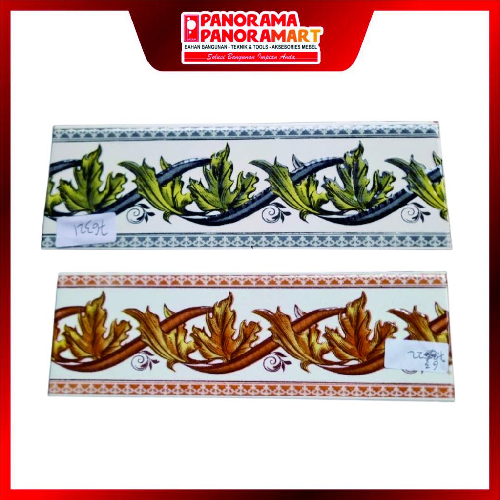 List Keramik Dinding Timbul LUSTER SM LEAF 8x25cm Import Aneka Rupa / List dinding import / Lis kera