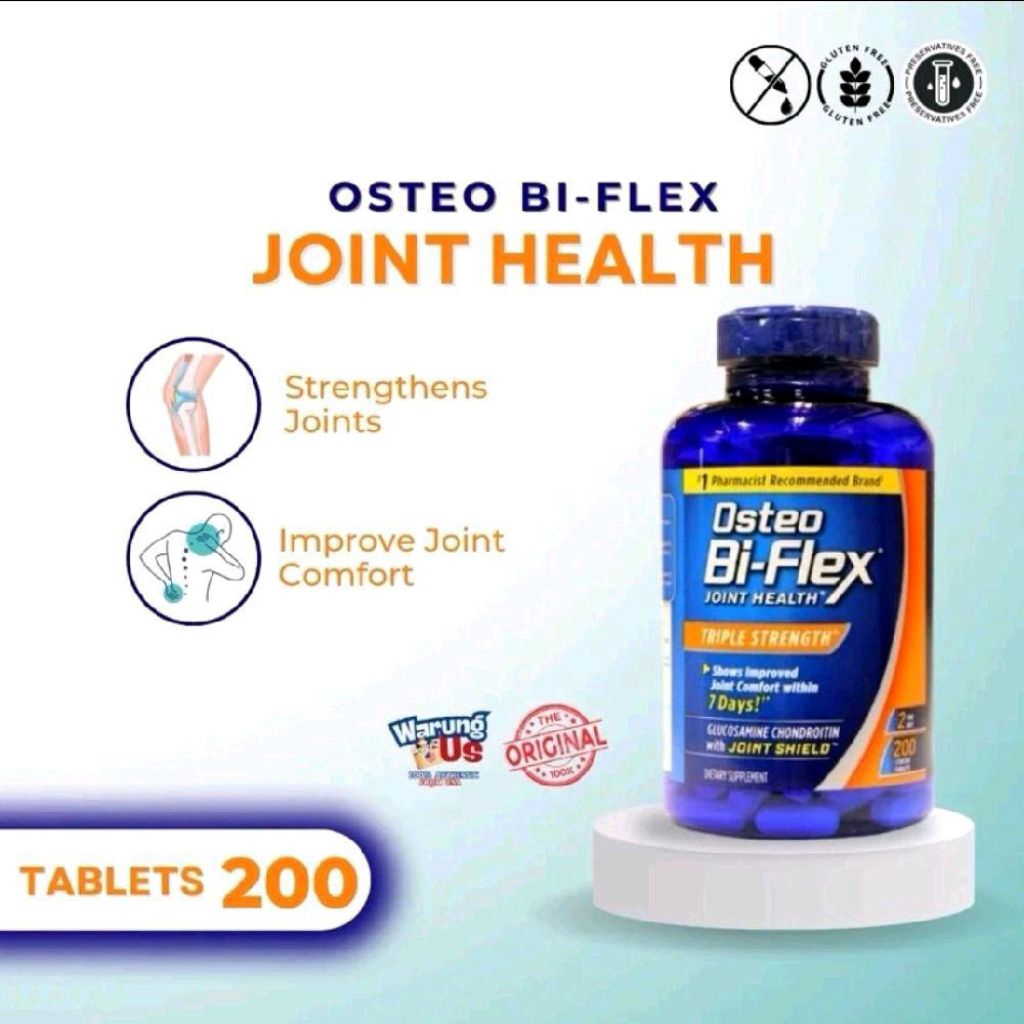 OSTEO Bi-Flex Glucosamine Chondroitin Joint Health Triple Strength MSM dengan D3 200 Tablet untuk Ke