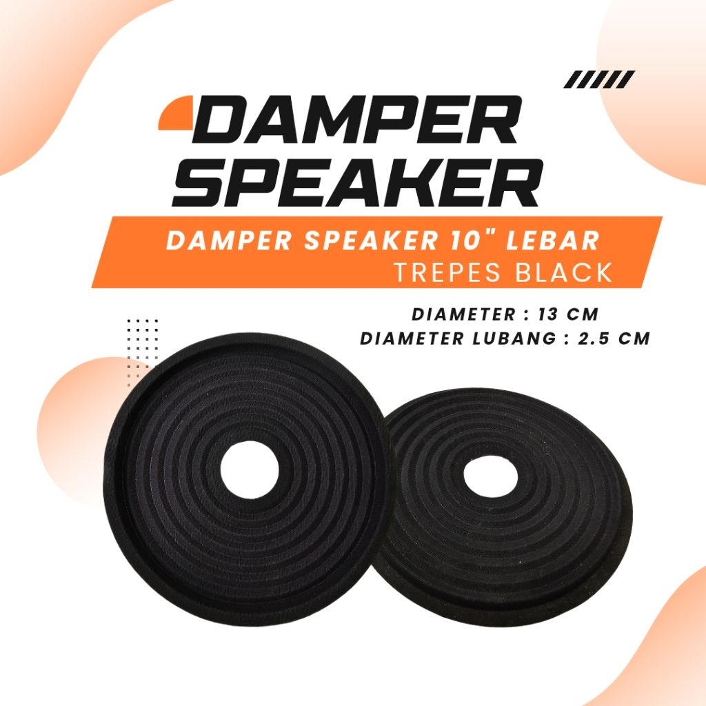 Surya Agung Damper 10inch trepes lebar black diameter luar 13 diameter dalam 2.5cm komponen sparepar