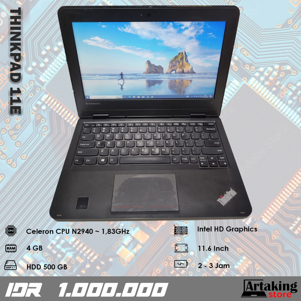 Lenovo Thinkpad 11e - Celeron N2940 - Ram 8 GB - Normal Siap Pakai
