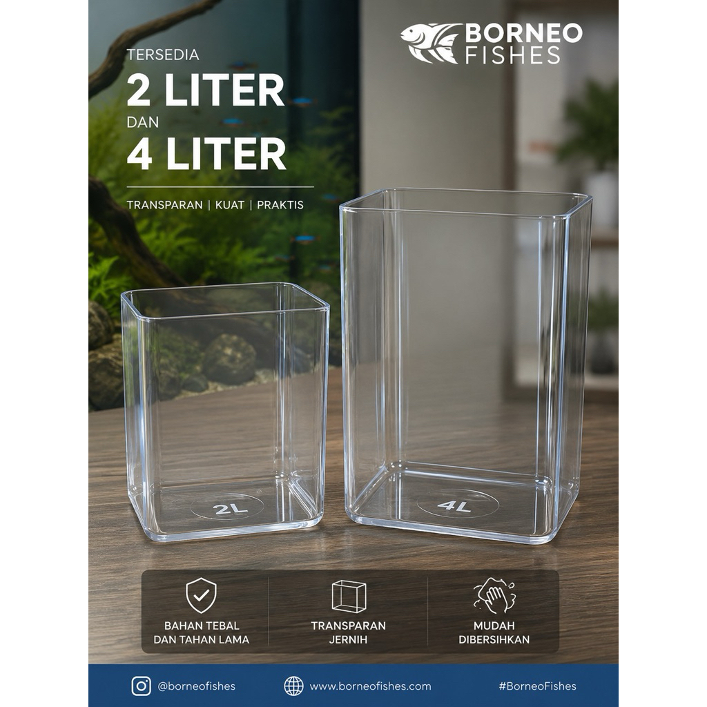 Soliter ikan Cupang / Guppy Soliter Akrilik 2 liter / 4 liter