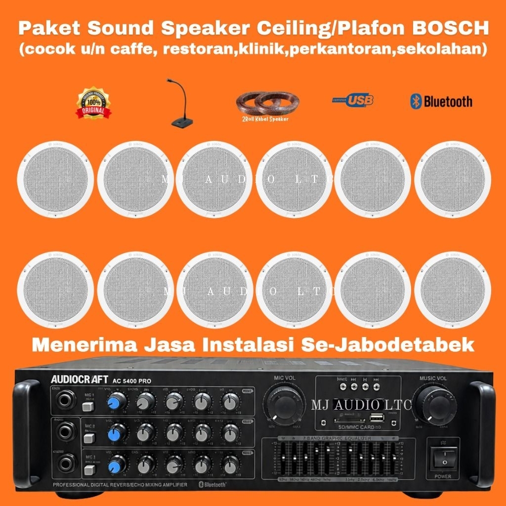 Paket Speaker Ceiling BOSCH / Paket Speaker Plafon Indoor BOSCH ( 12 Speaker )