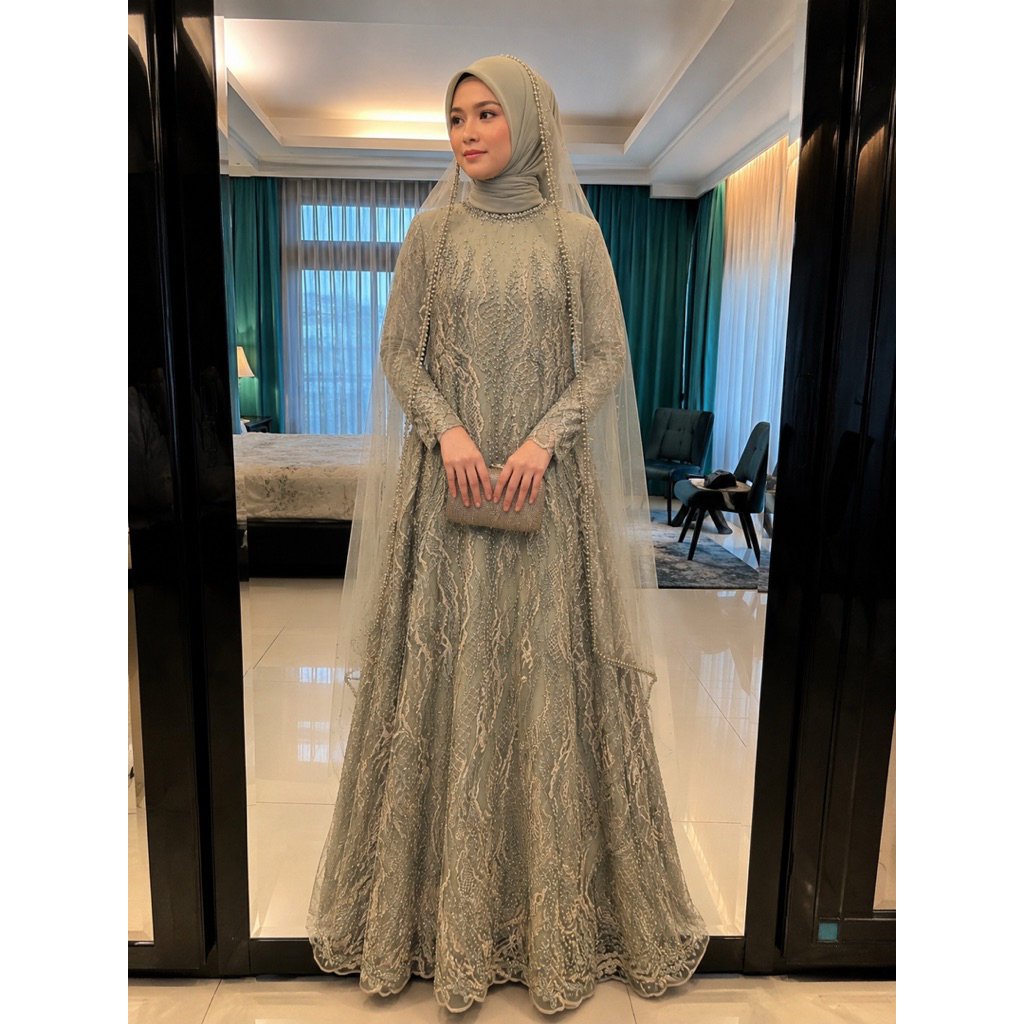 PRELOVED DRESS PENGAJIAN/LAMARAN/NIKAHAN FULL PAYET