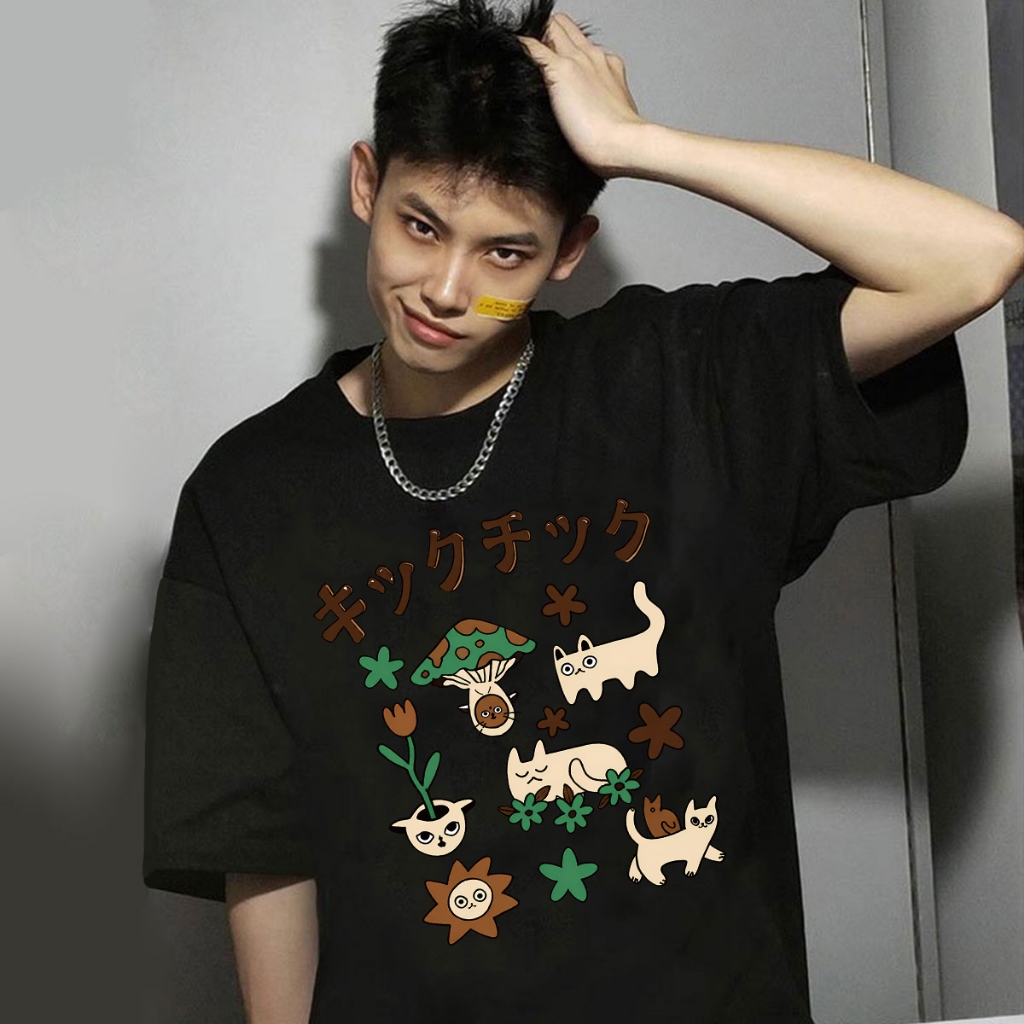 20S 100% Cotton Original T-shirt Baju Cowok Kaos Oversize Atasan Pria Terbaru Kekinian Trend Casual 