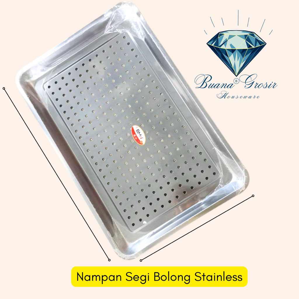 Nampan Stainless Persegi | Nampan Baki Stainless Berlubang | Nampan Murah Stainless