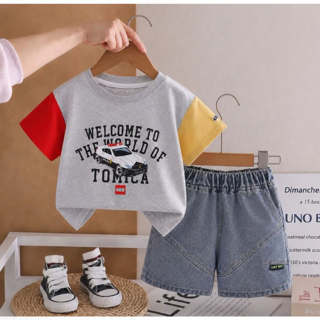 SETELAN DENIM POLICE TERBARU/ NEW ARRIVAL / SETELAN ANAK TERBARU / PAKAIAN ANAK LAKI LAKI / SETELAN 