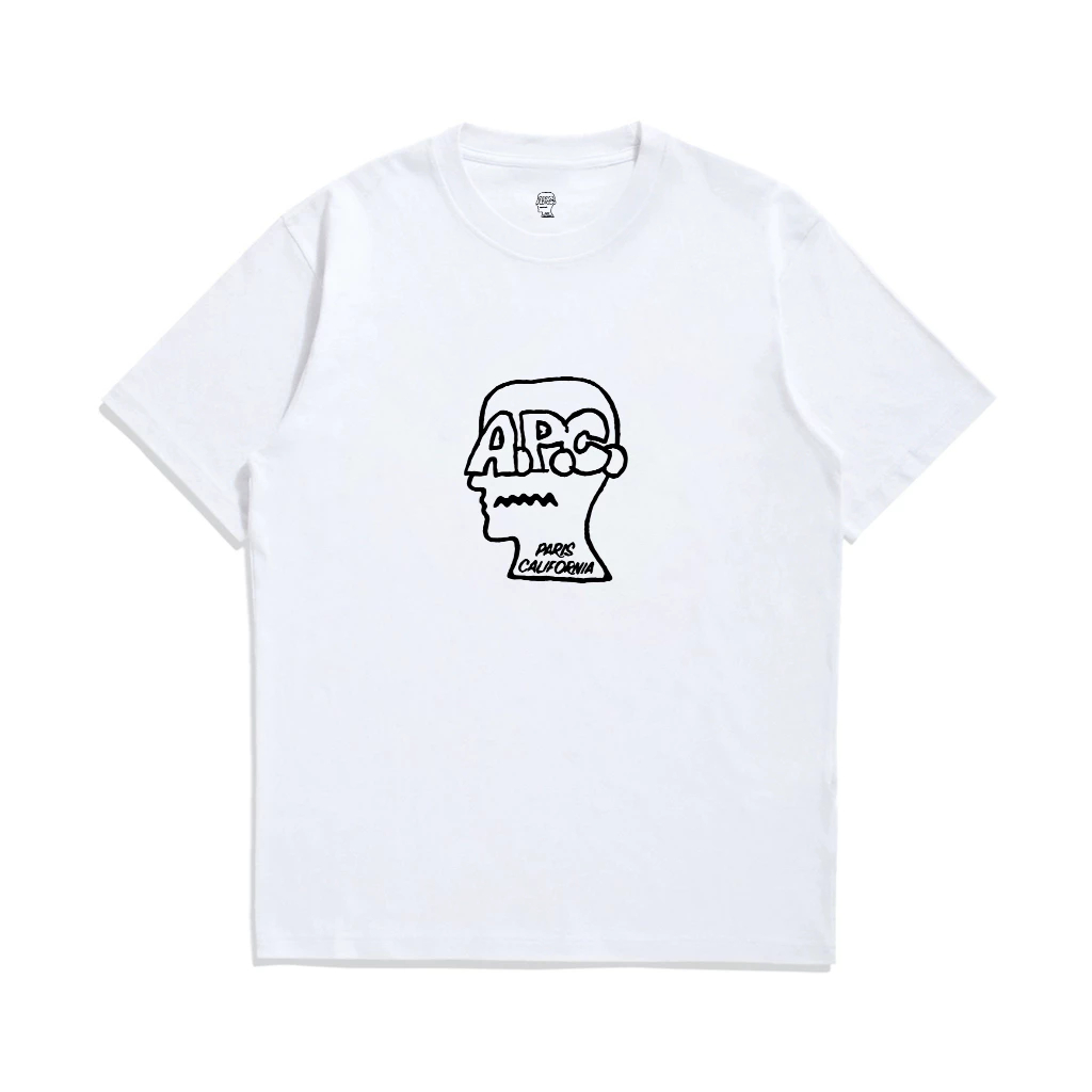 A.P.C. x Brain Dead Paris California T-Shirt Kaos Katun Pria Wanita Premium Casual Streetwear