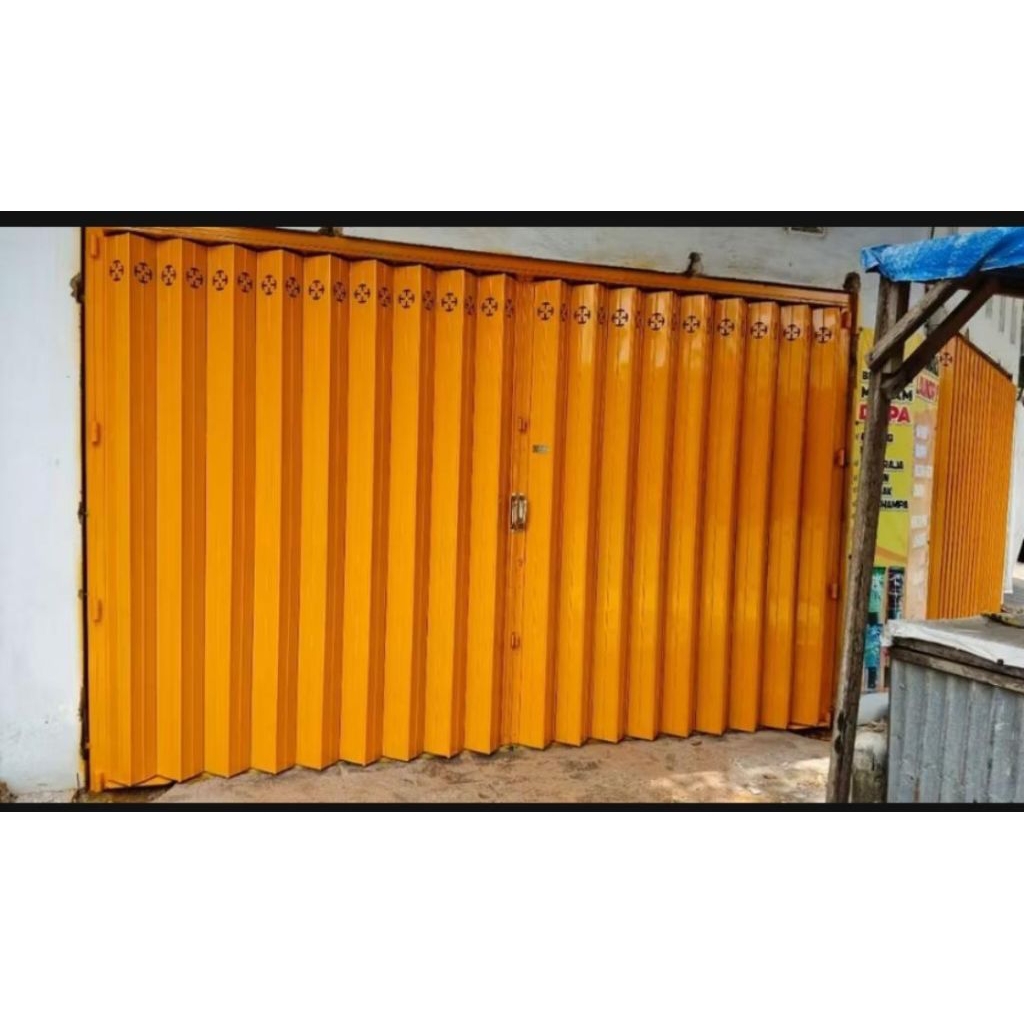 Pintu Harmonika, Pintu Ruko, Folding Gate, Rolling door Permeter Dengan Cat Anti Karat