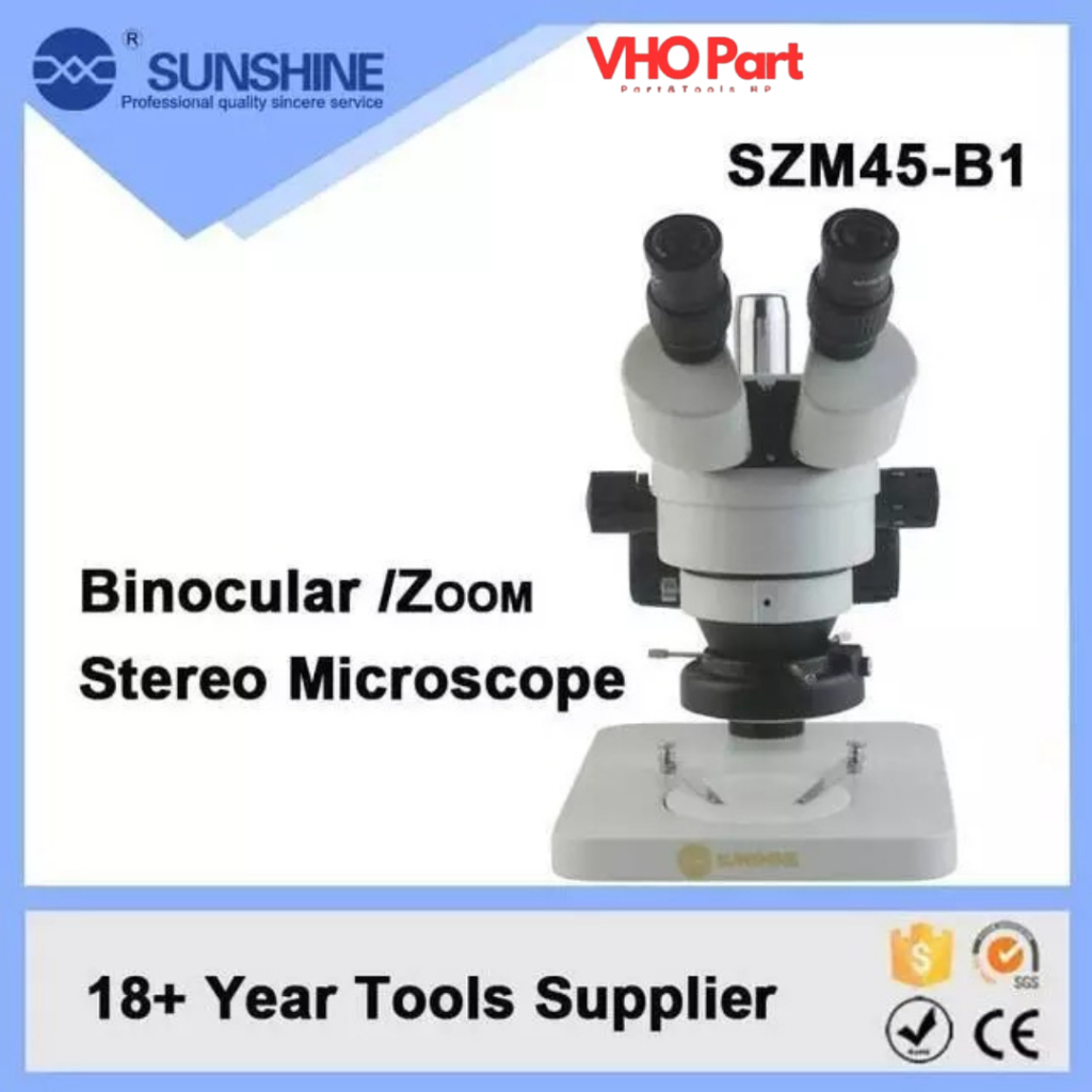 Mikroskop Sunshine SZM45-B1 Pembesaran 7X-45X dengan Lampu LED