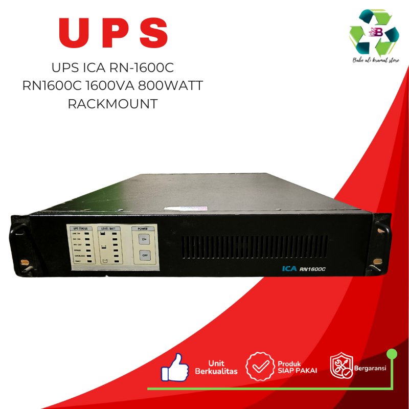 UPS ICA RN-1600C 1600VA 800WATT RACKMOUNT 2U Second Jual tanpa Battery Unit Only