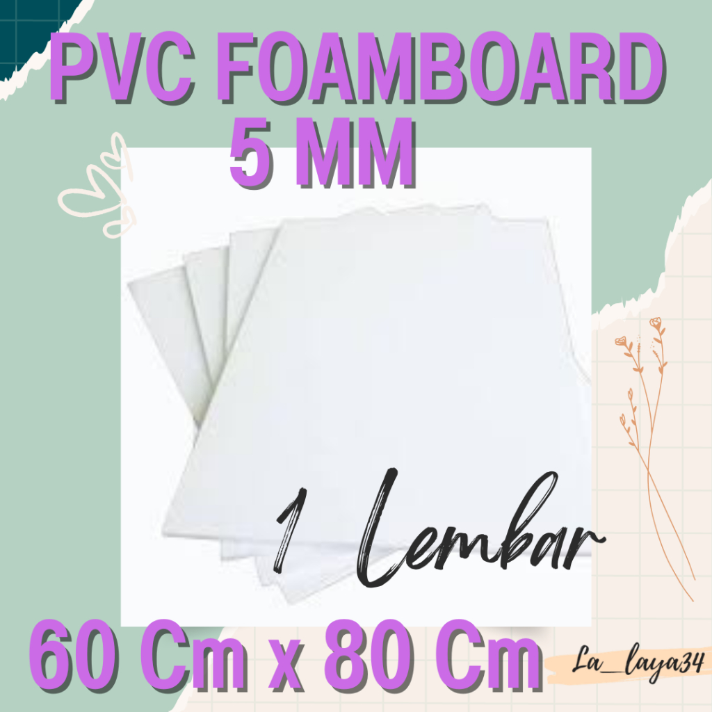 PVC Foam Board 5mm Putih Papan Lembaran 60x80cm