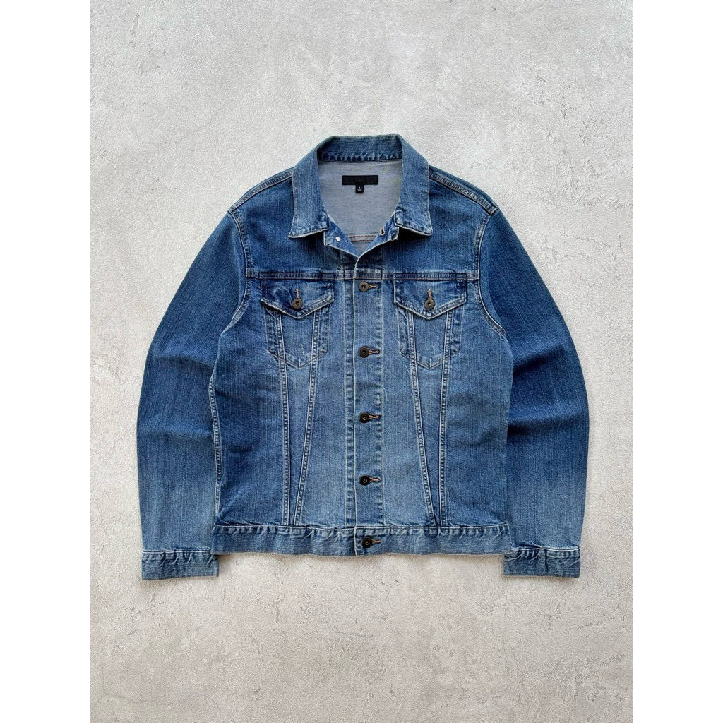 uniqlo trucker denim type III blue jeans