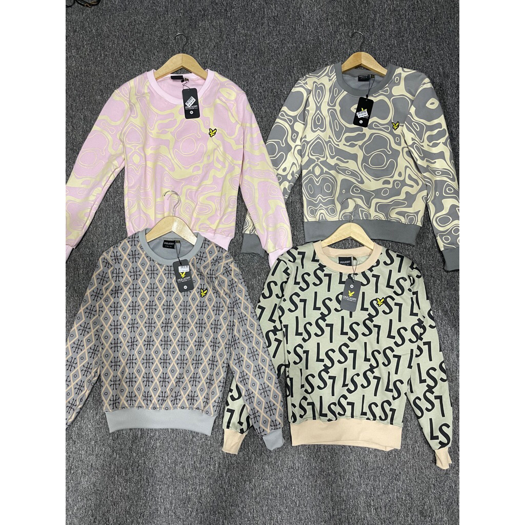 CREWNECK LYLE scott ABSTRAK GREY GACOR