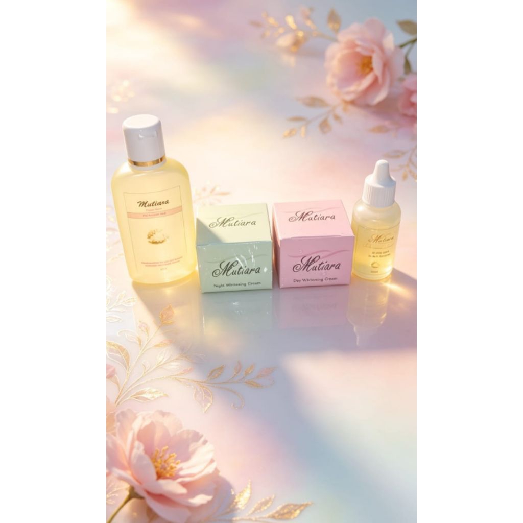 PAKET SKINCARE MUTIARA {KRIM SIANG, KRIM MALAM, TONER, DAN FACE WASH}