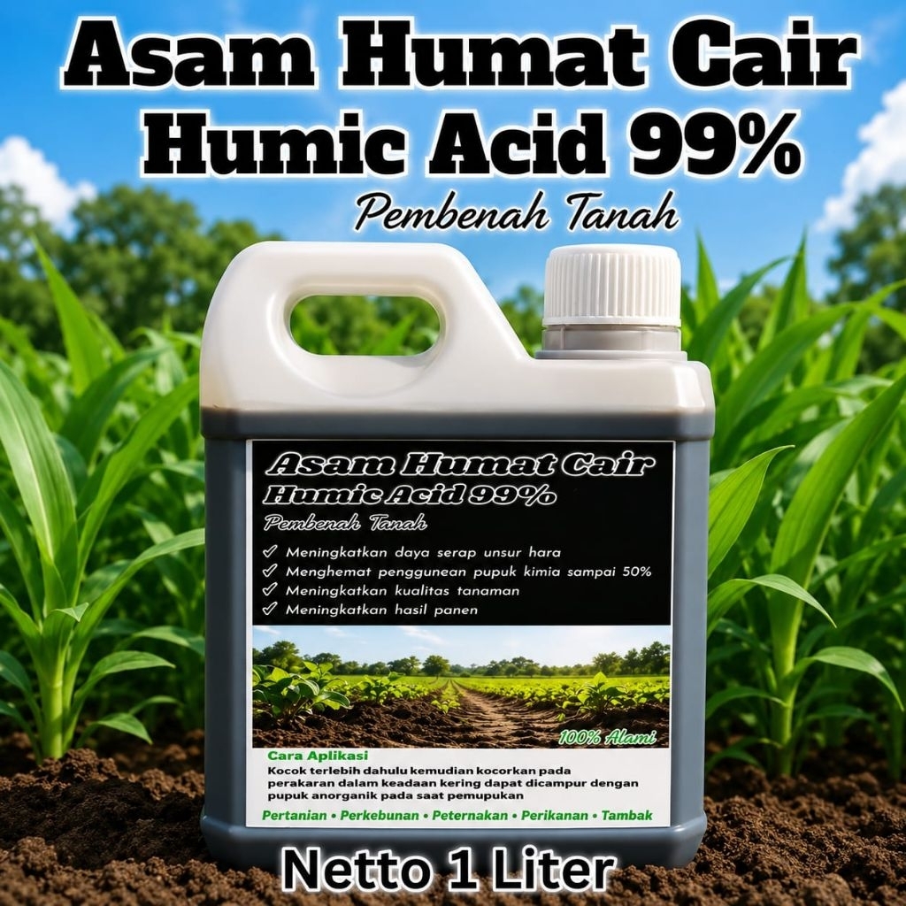 Asam humat cair. Humic Acid 99% Pembenah tanah