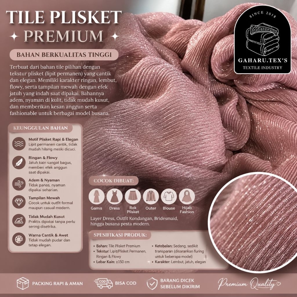 bahan tile plisket premium // tile plisket meteran