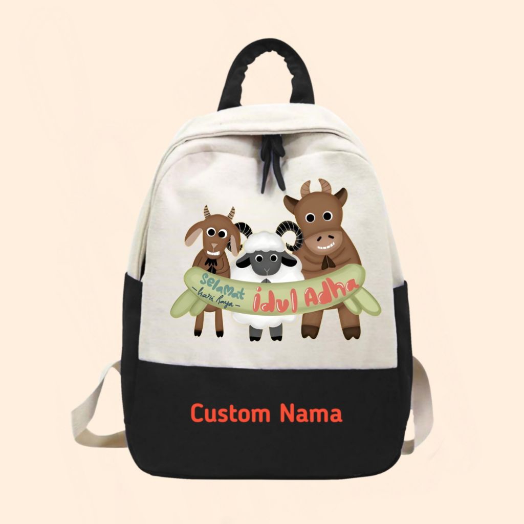 Tas anak sekolah ransel gambar hewan Kambing kurban idul Adha