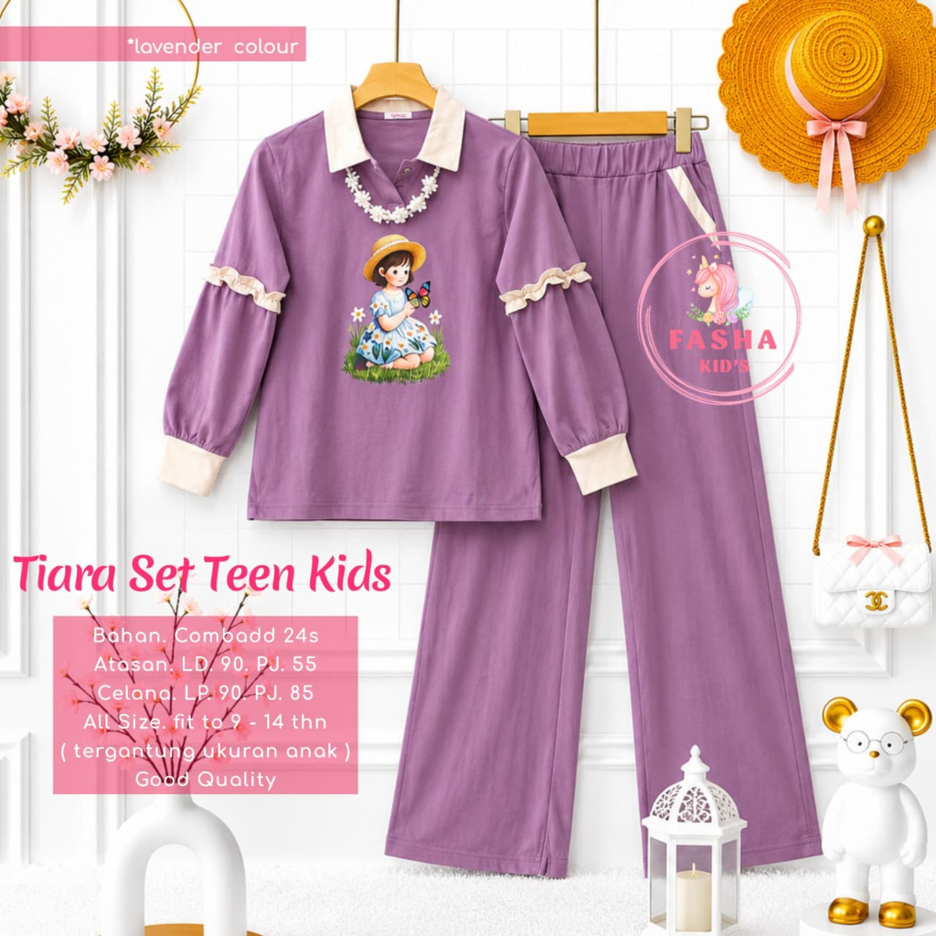 Shopakids Adeeva Tiara Set Kids Setelan Kaos & Celana Panjang Anak Perempuan Terbaru 2026