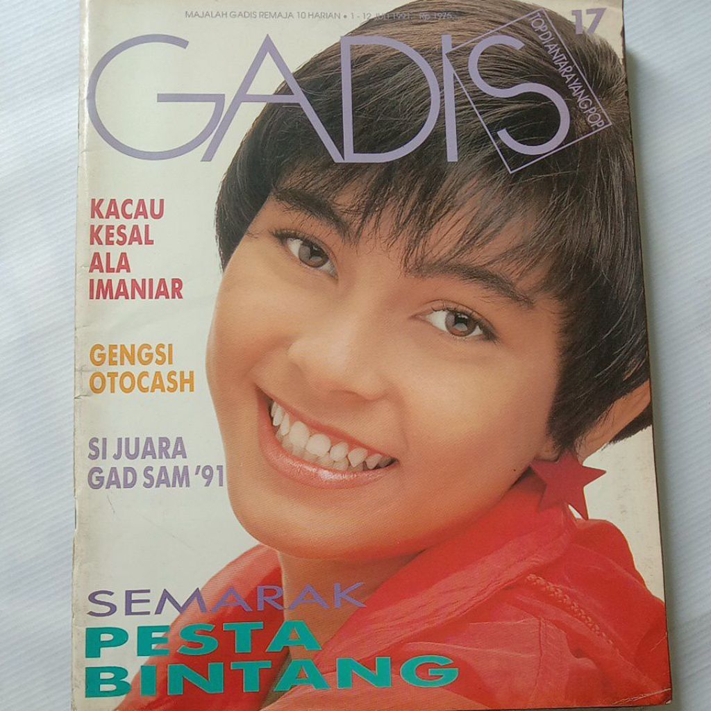 Majalah Gadis Tahun 1991 Cover Cantik Lala Simanjuntak (Gadis Sampul'91)