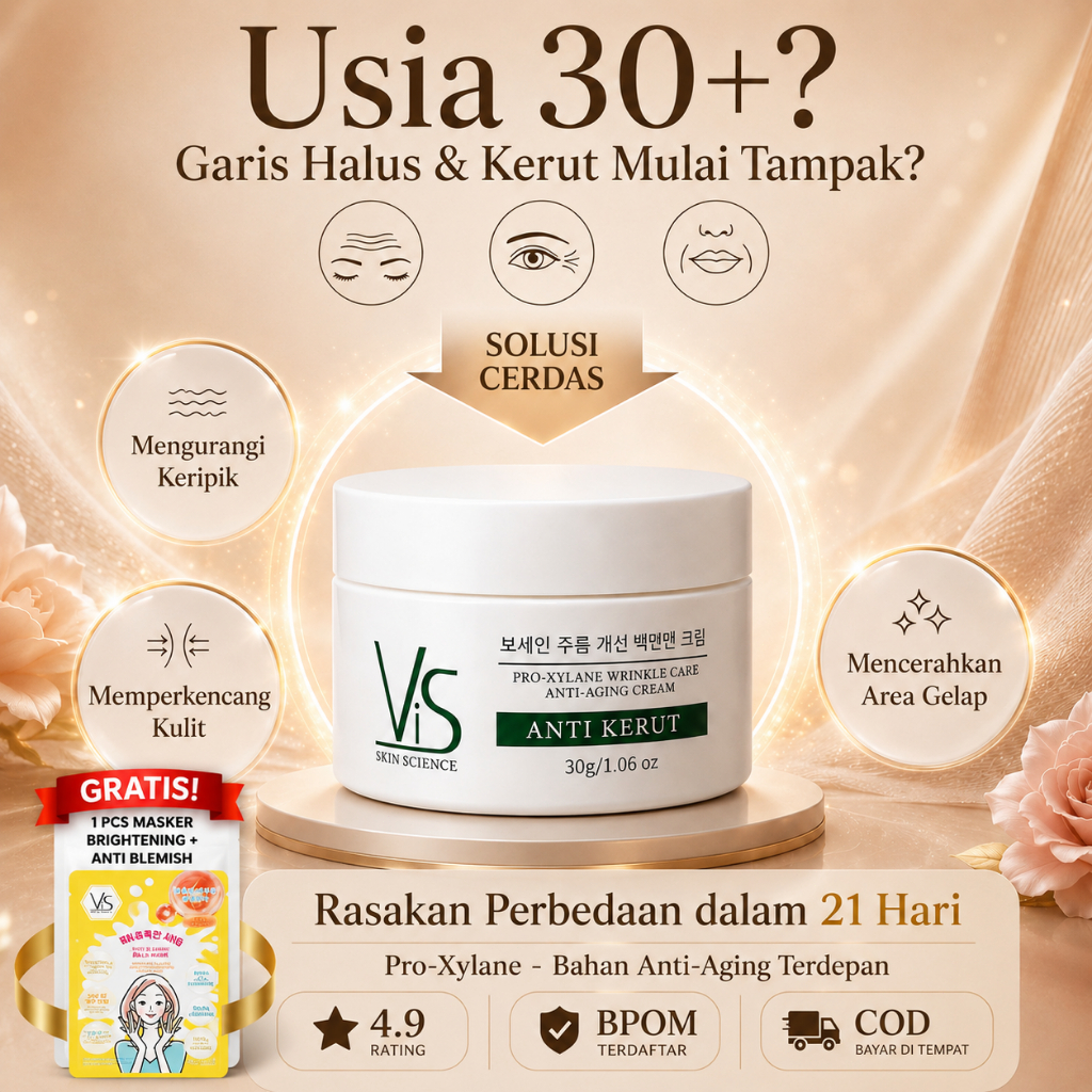 ViS Retinol 0.1 Lecithin Cream BPOM Korea Anti Wrinkle Perawatan Wajah Jerawat Bekas Jerawat Cream K