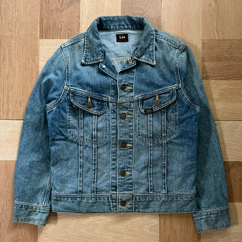 Vintage Rare Lee Trucker Jacket Blue Jeans Size S