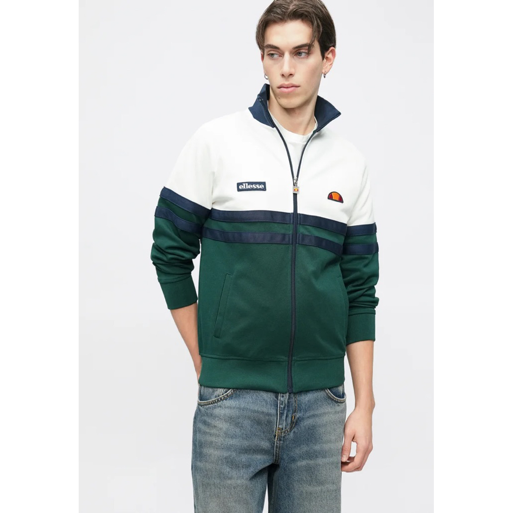 Ellesse Rimini Tracktop Jacket In Off White / Dark Green