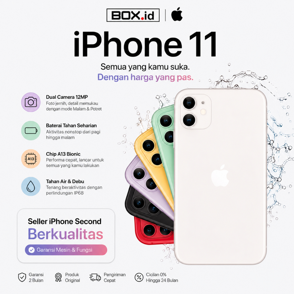 IPHONE 11 64GB 128GB 100% ORIGINAL Second Bekas Ex Inter FISIK LIKE NEW HOT PROMO MURAH dan BERGARAN
