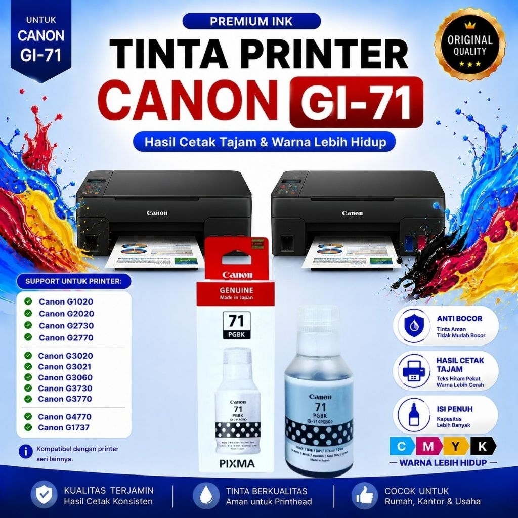 Tinta Printer Canon GI-71 Canon PIXMA G1730 Canon PIXMA G2730 Canon PIXMA G3730 Canon PIXMA G4770