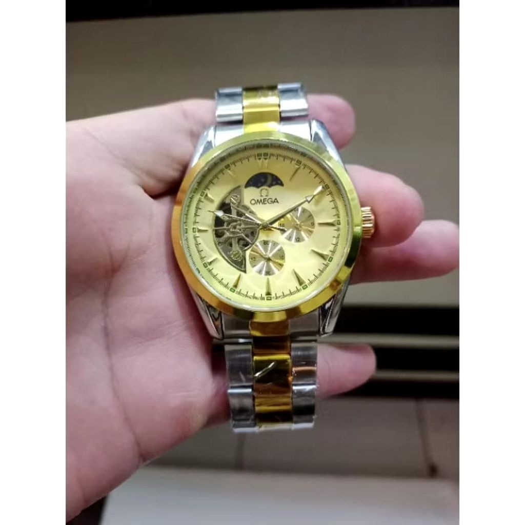 Jam Tangan Elegance Moonphase Skeleton Premium