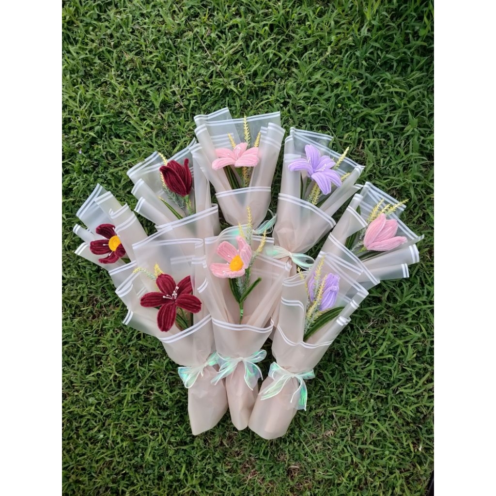 Buket Bunga Kawat Bulu / Buket Bunga / Bunga Kawat Bulu / Buket Mini