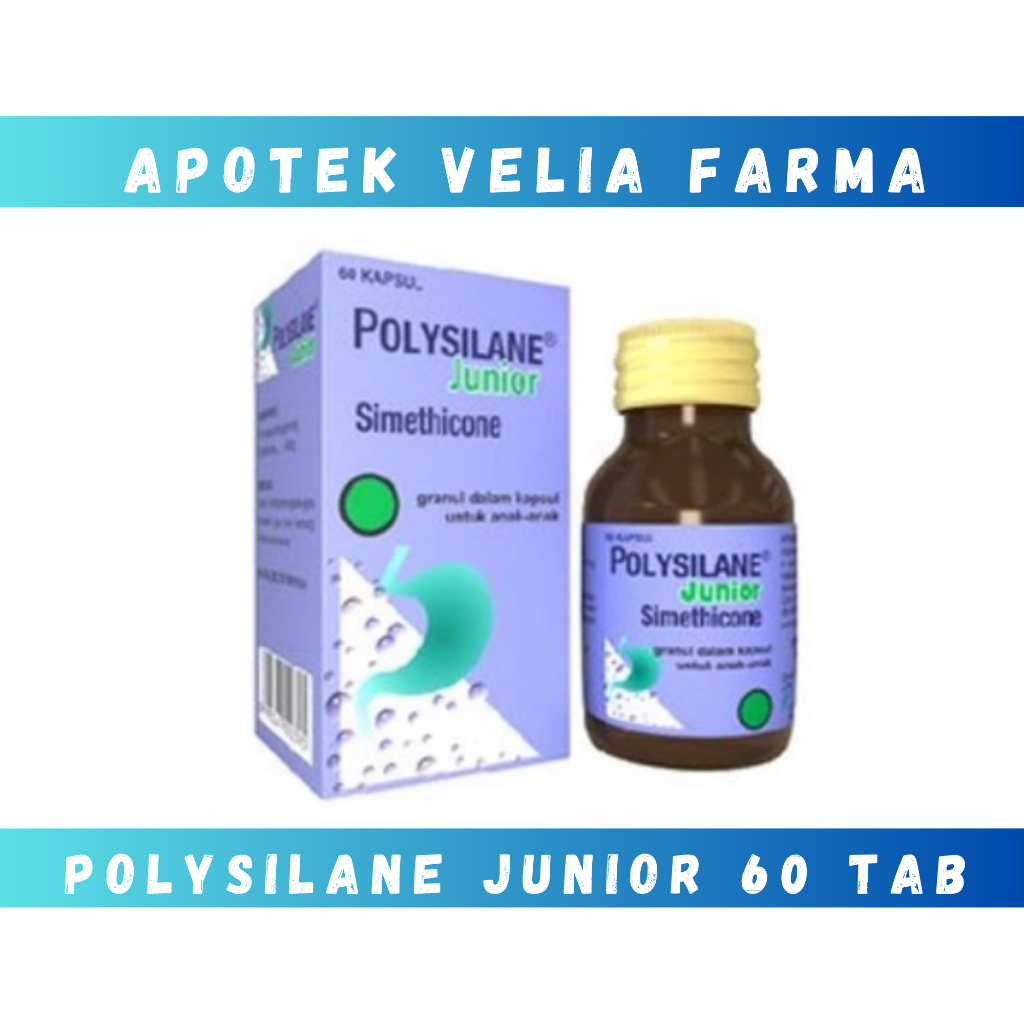 Polysilane Junior Botol Isi 60 kapsul - Obat Maag/Kembung Anak Anak