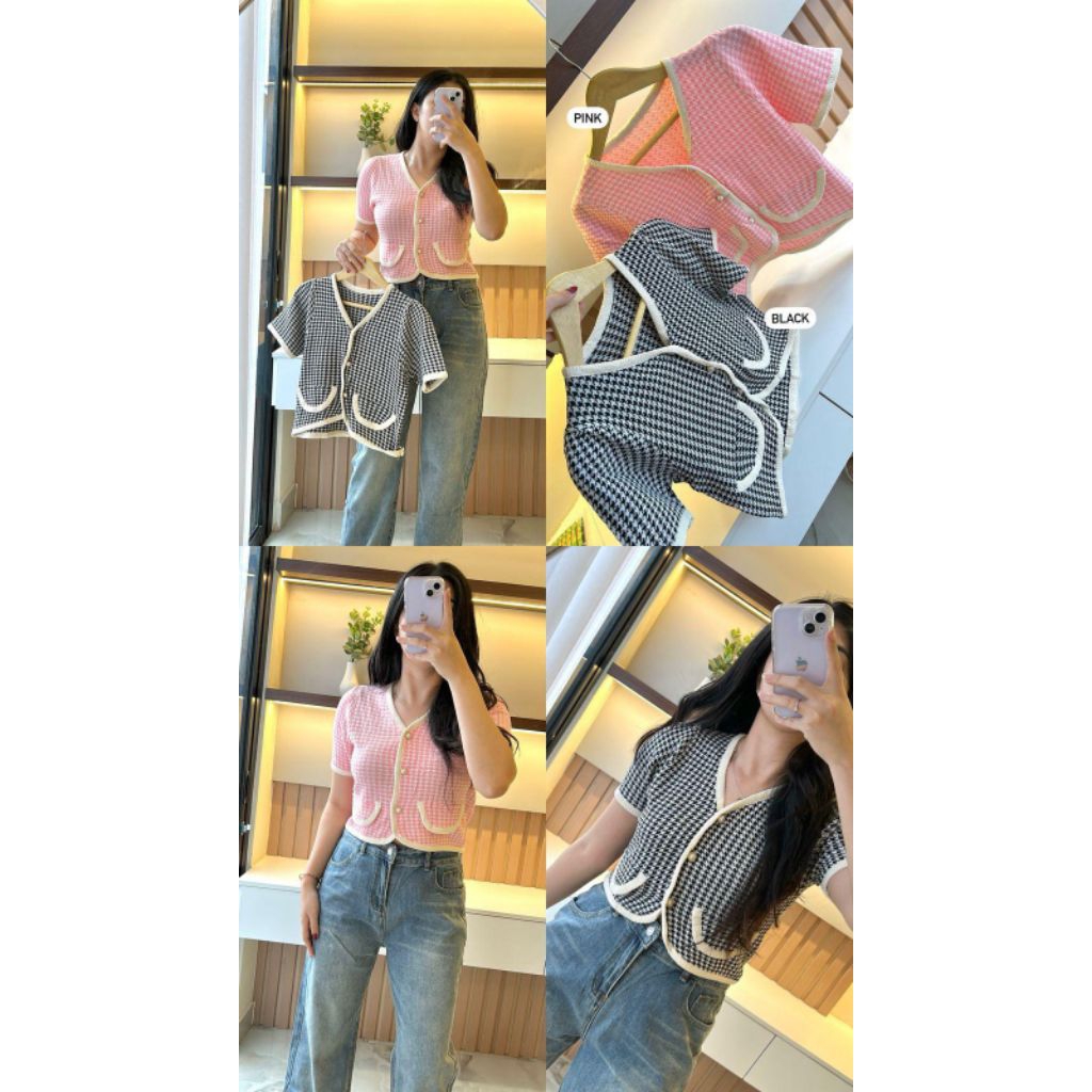 TWEED CARDIGAN / TWEED TOP IMPORT LUXURIOUS ELISA / TWEED ELISA TOP TWEED CARDIGAN WANITA / PAKAIAN 
