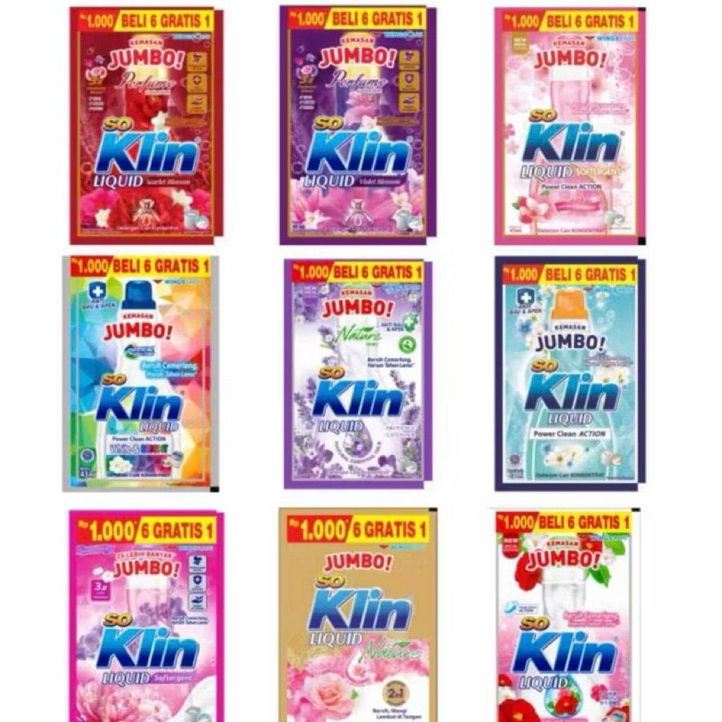 SOKLIN CAIR JUMBO LIQUID 1000 SOKLIN CAIR LIQUID JUMBO / 1 RENCENG ISI 14 SACHET renceng satuan ecer