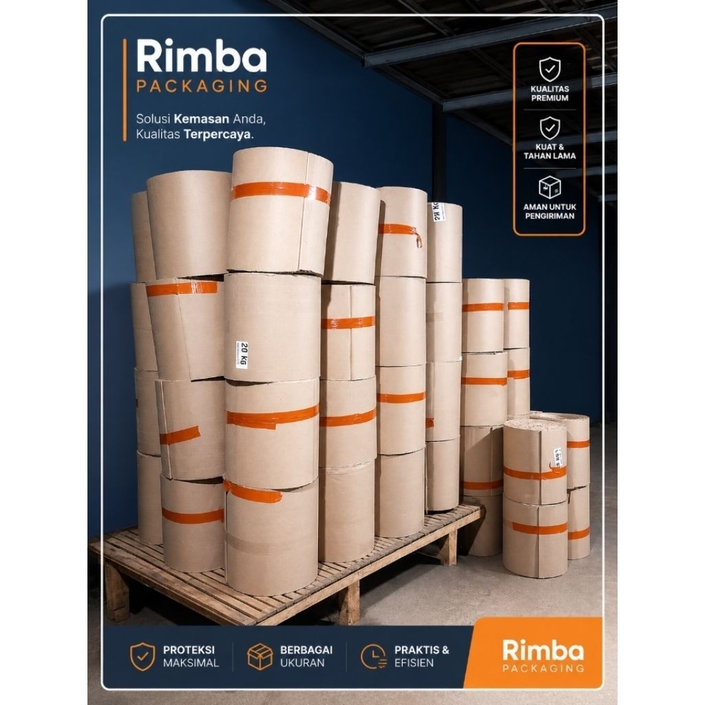 Karton roll Single face roll ukuran 30Cmx40M-Karton lembaran untuk packing