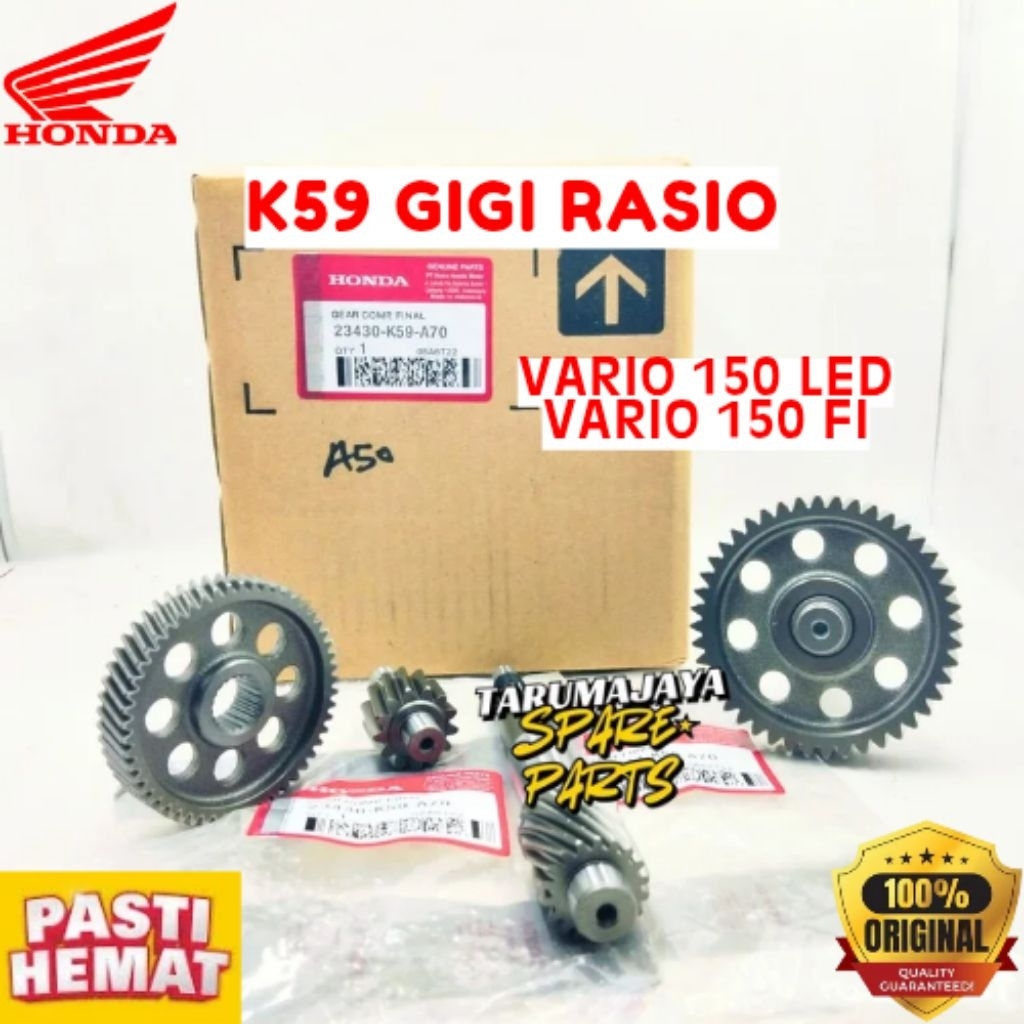 GIGI RASIO ORIGINAL HONDA KODE K59 GIGI RASIO VARIO 150 LED, GIGI RASIO VARIO 150 FI



