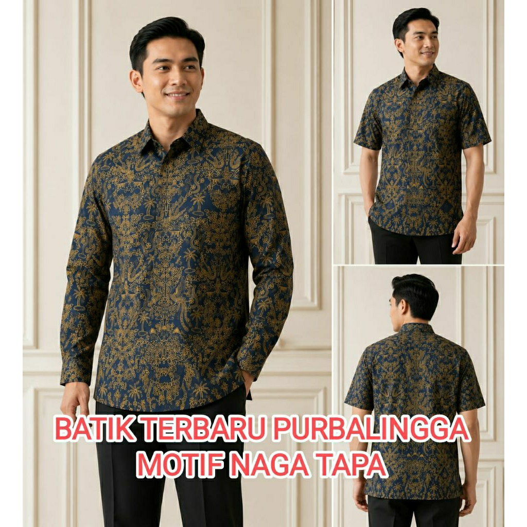 BAJU BATIK NAGA TAPA / BATIK PURBALINGGA TERBARU / KEMEJA BATIK NAGA TAPA / BLUS BATIK NAGA TAPA / B